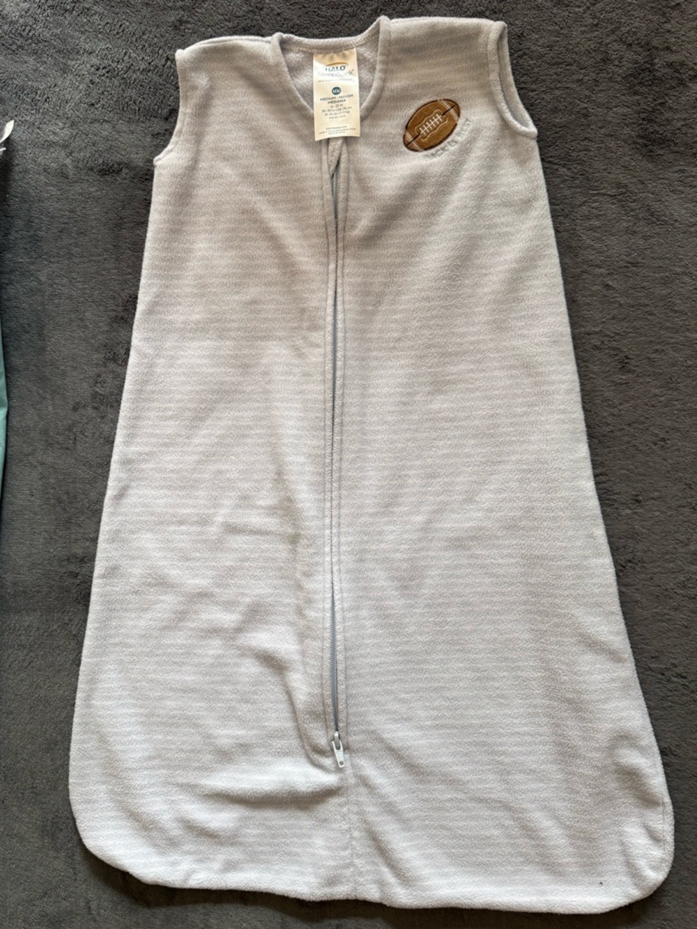 Halo Sleeveless Sleep Sack with Brown Football Accent